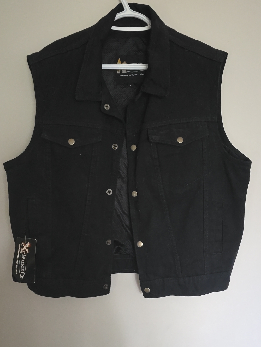 Element Black Sleeveless Denim Vest with Snap Buttons